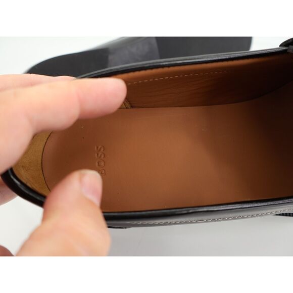 Hugo Boss Lycia Penny Loafer Size 42 EU 12 US Black Patent Leather Slip On Shoes - Picture 9 of 12